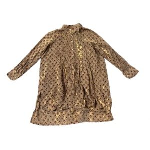 Floral Taupe button down